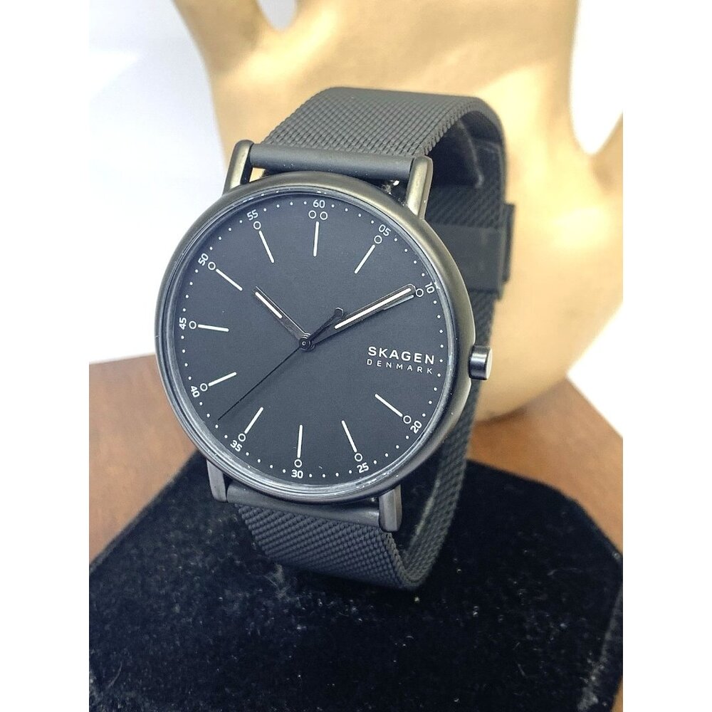 Skagen Men's Watch SKW6579 Signatur Black Dial Mesh Stainless Steel Band 40mm